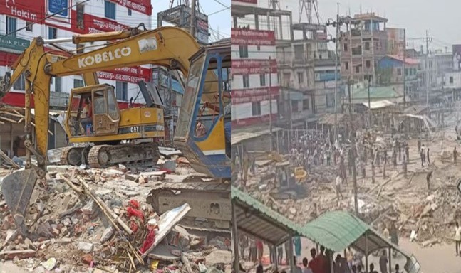 কুমিল্লার নিমসার বাজারে উচ্ছেদ অভিযান